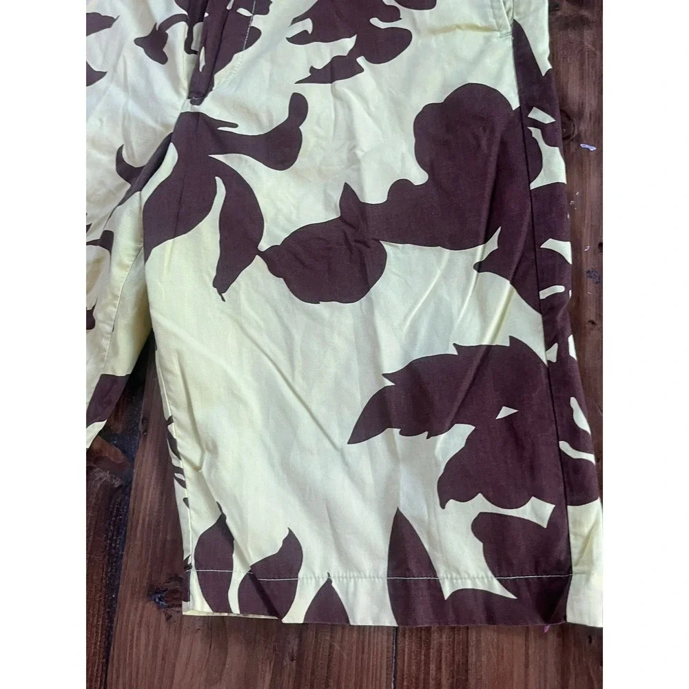 Triple‎ Five Soul Mens Abstract Floral Camo Shorts Yellow Brown Size 32